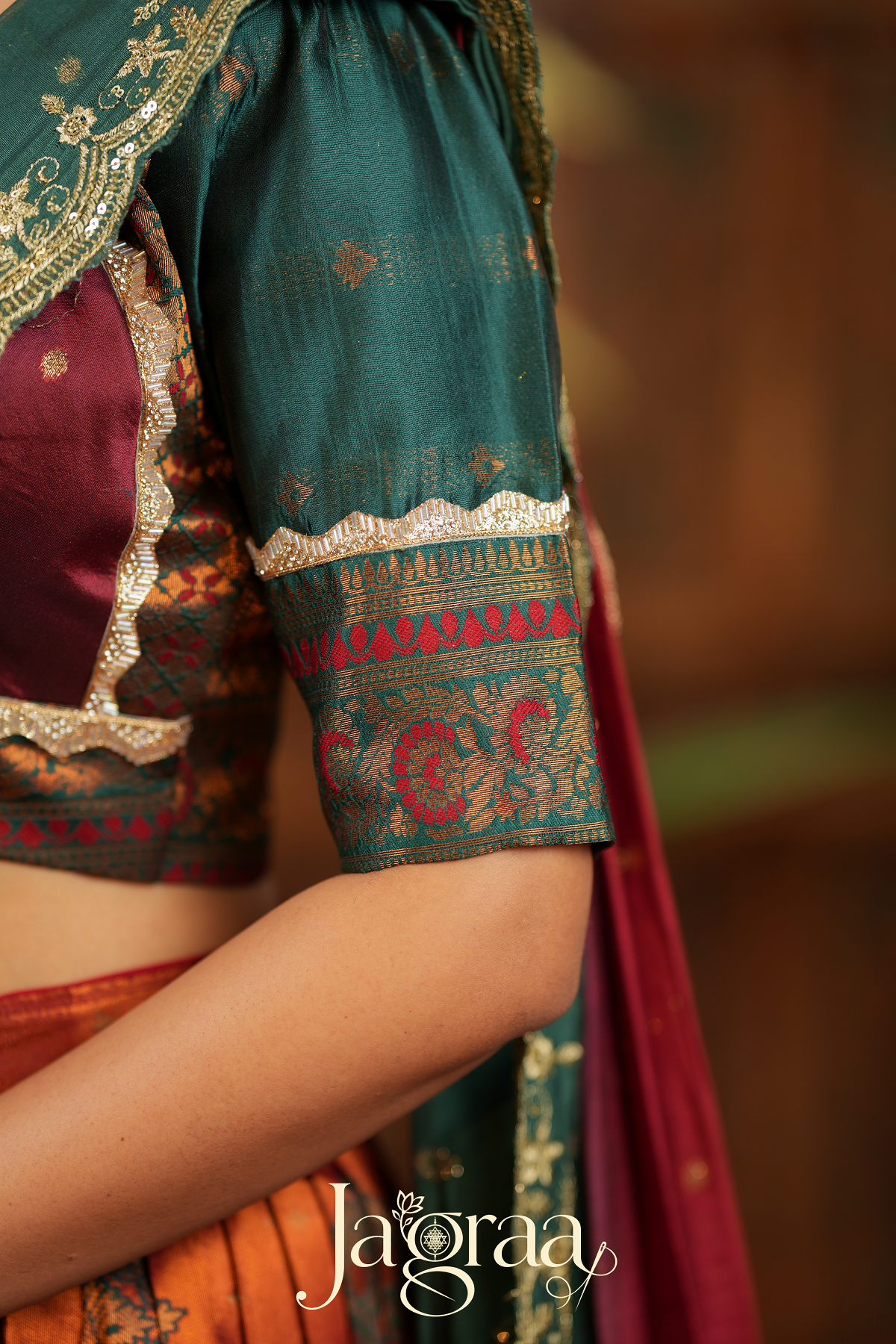 Pagnavati | Rust Orange Tissue Lehenga Set for Celebrations