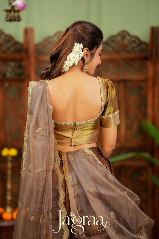 Pagnaxi | Chocolate Brown Lehenga Set for Wedding Events