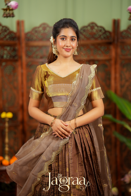 Pagnaxi | Chocolate Brown Lehenga Set for Wedding Events