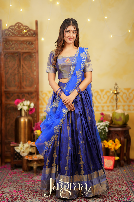 Rama | Royal Blue & Golden Designer Lehenga Set