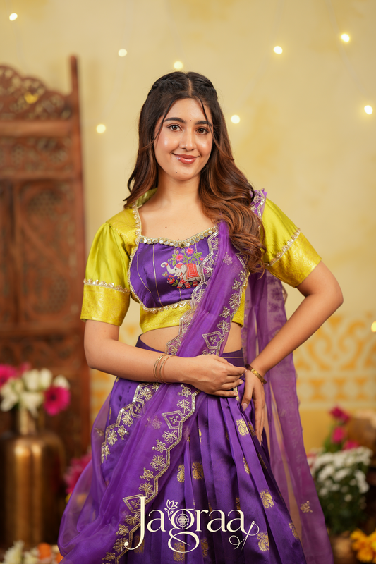 Shobha | Art Silk Lehenga Set for Elegant Weddings