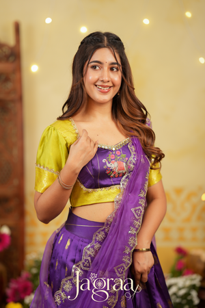 Shobha | Art Silk Lehenga Set for Elegant Weddings