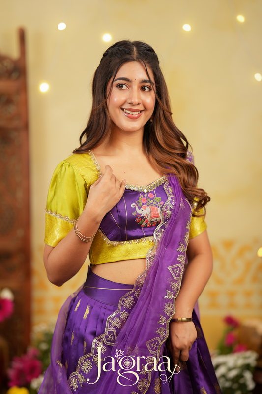 Shobha | Art Silk Lehenga Set for Elegant Weddings