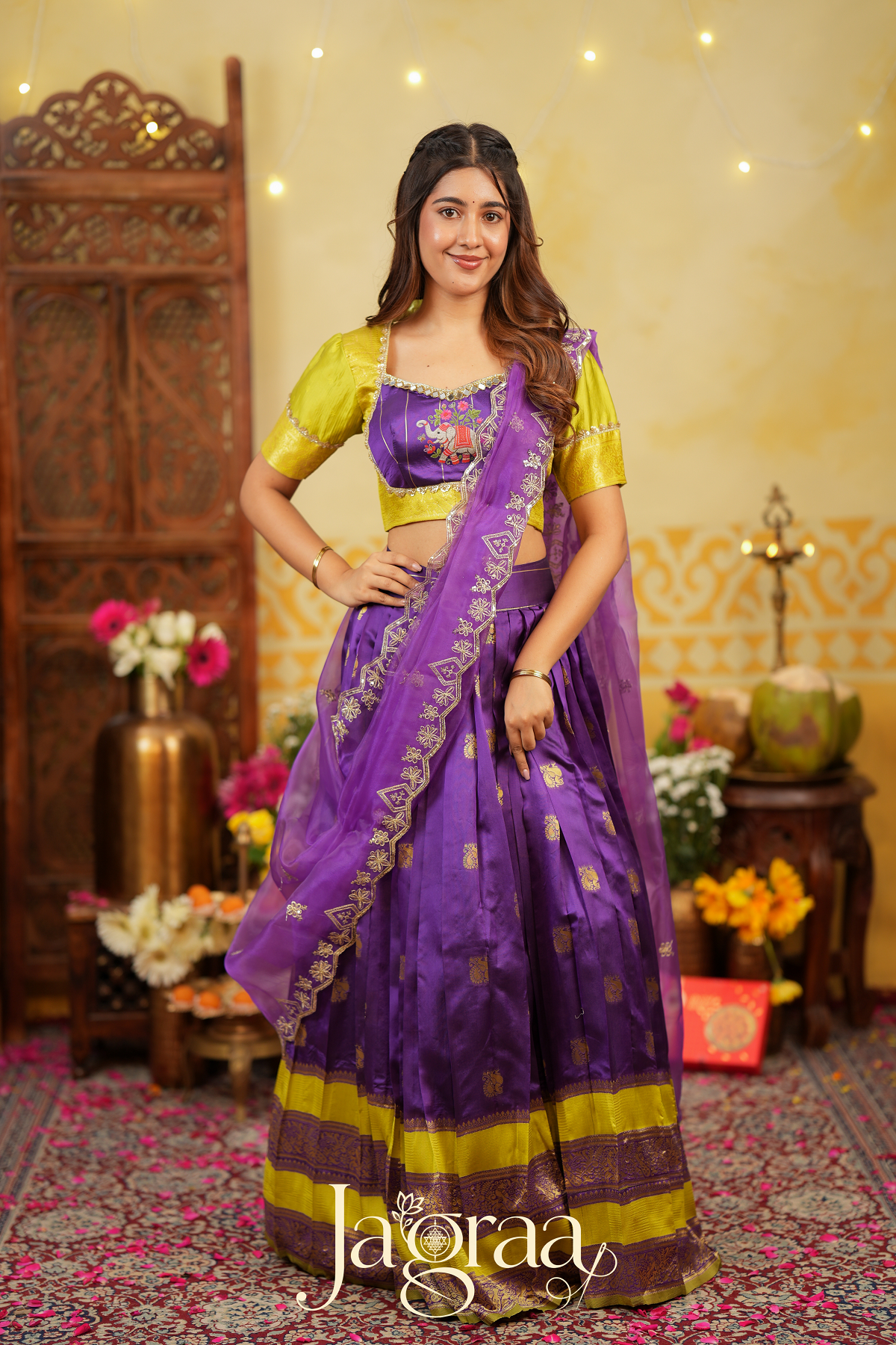 Shobha | Art Silk Lehenga Set for Elegant Weddings
