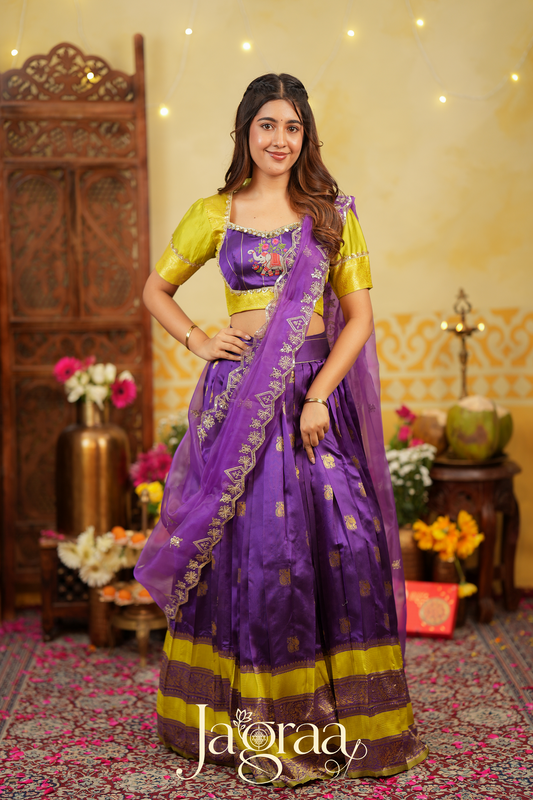 Shobha | Art Silk Lehenga Set for Elegant Weddings