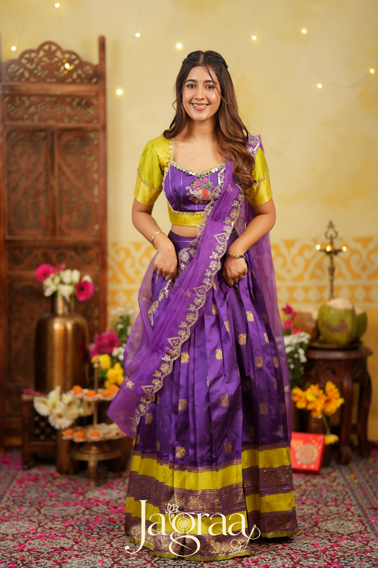 Shobha | Art Silk Lehenga Set for Elegant Weddings