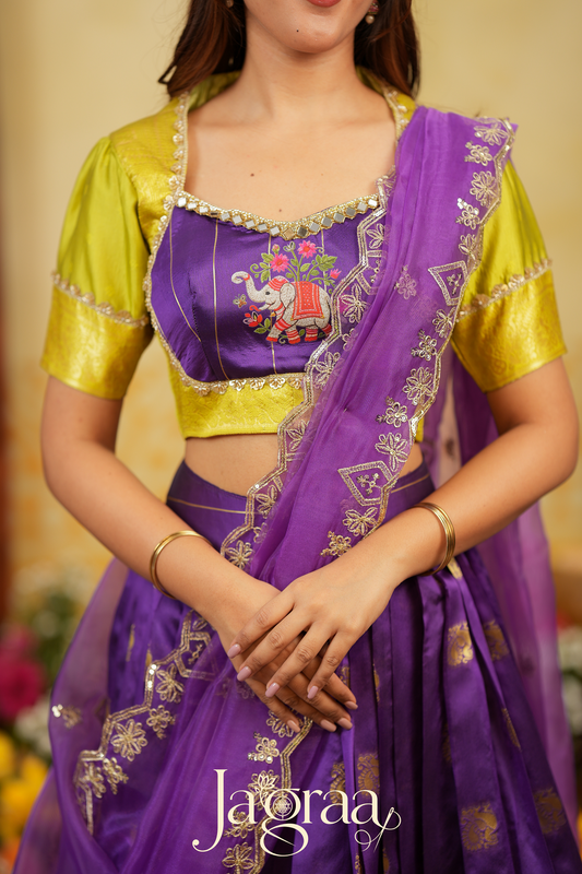 Shobha | Art Silk Lehenga Set for Elegant Weddings