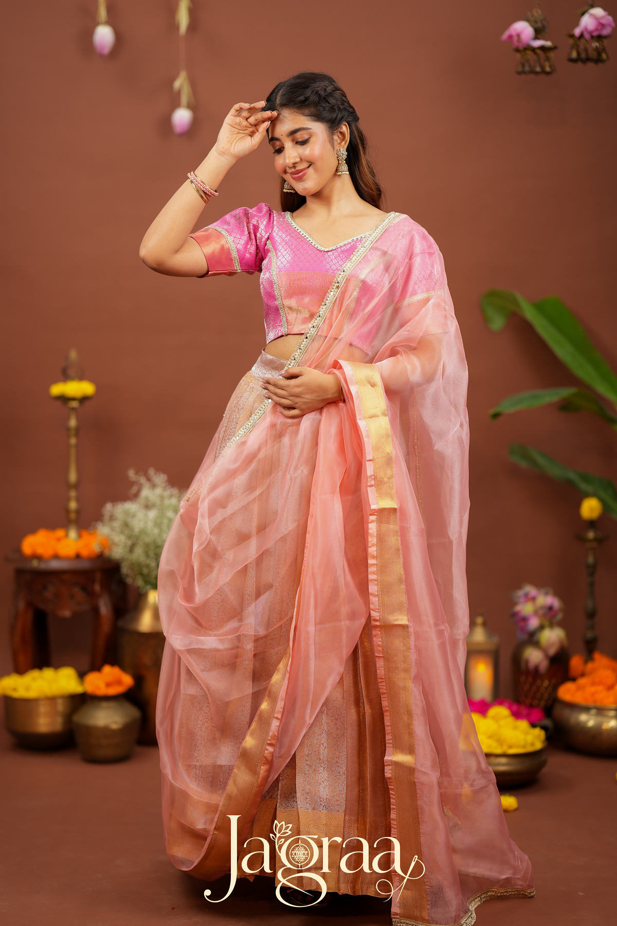 Shree | Best Rose Gold Occasion Wear Lehenga Set