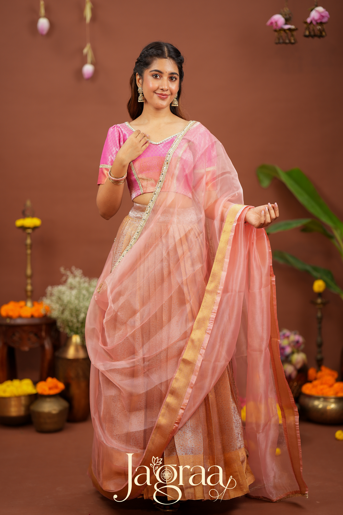 Shree | Best Rose Gold Occasion Wear Lehenga Set