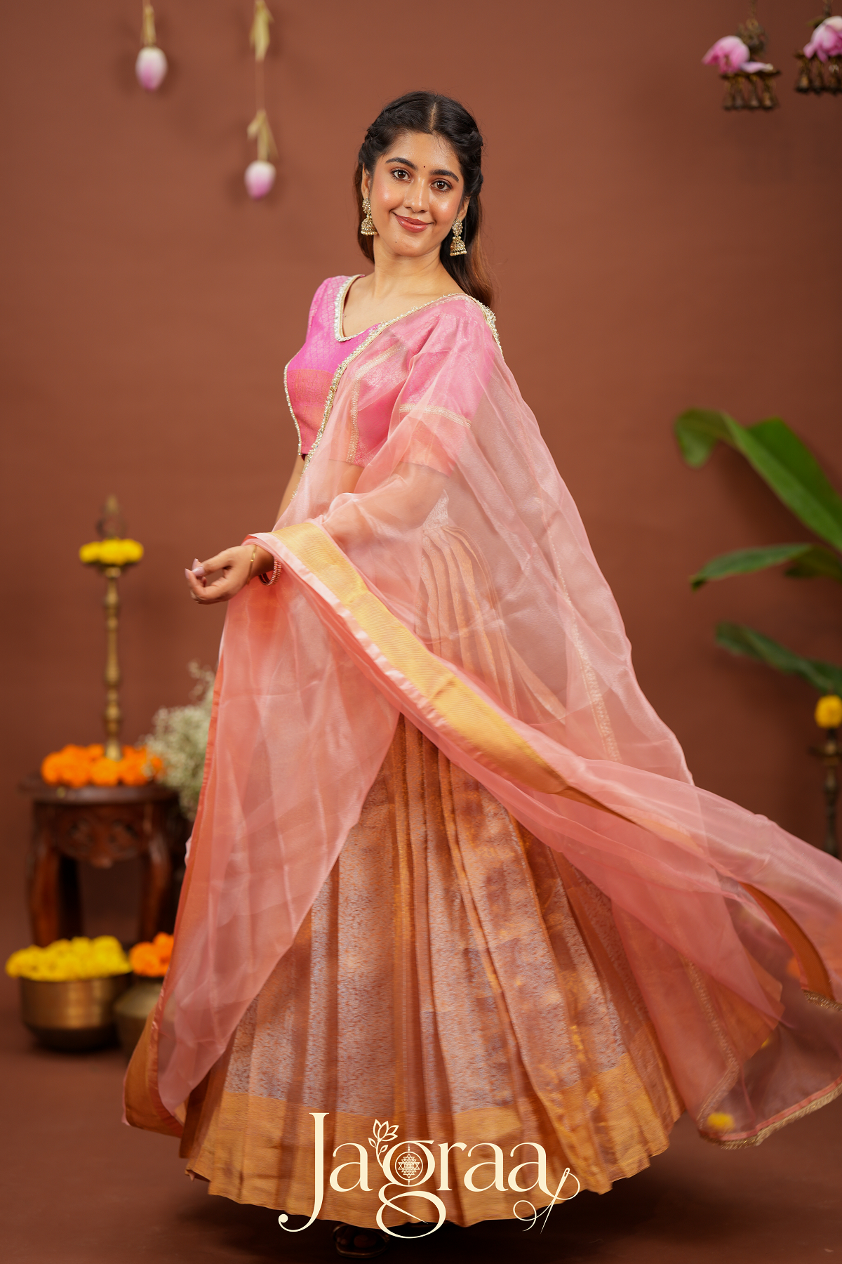 Shree | Best Rose Gold Occasion Wear Lehenga Set