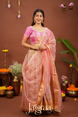 Shree | Best Rose Gold Occasion Wear Lehenga Set
