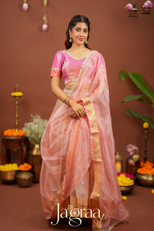 Shree | Best Rose Gold Occasion Wear Lehenga Set